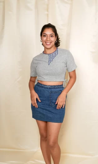 denim-elastic-waist-skirt