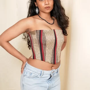 Beige printed corset